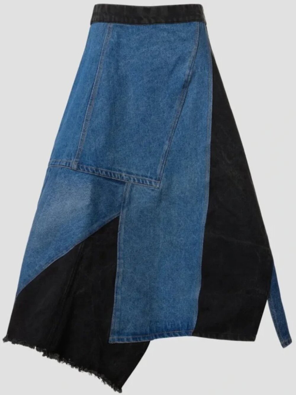 SEA New York Elena Skirt baggy pieced Denim Patchwork Midi Grunge asymmetric 6 - Picture 13 of 16